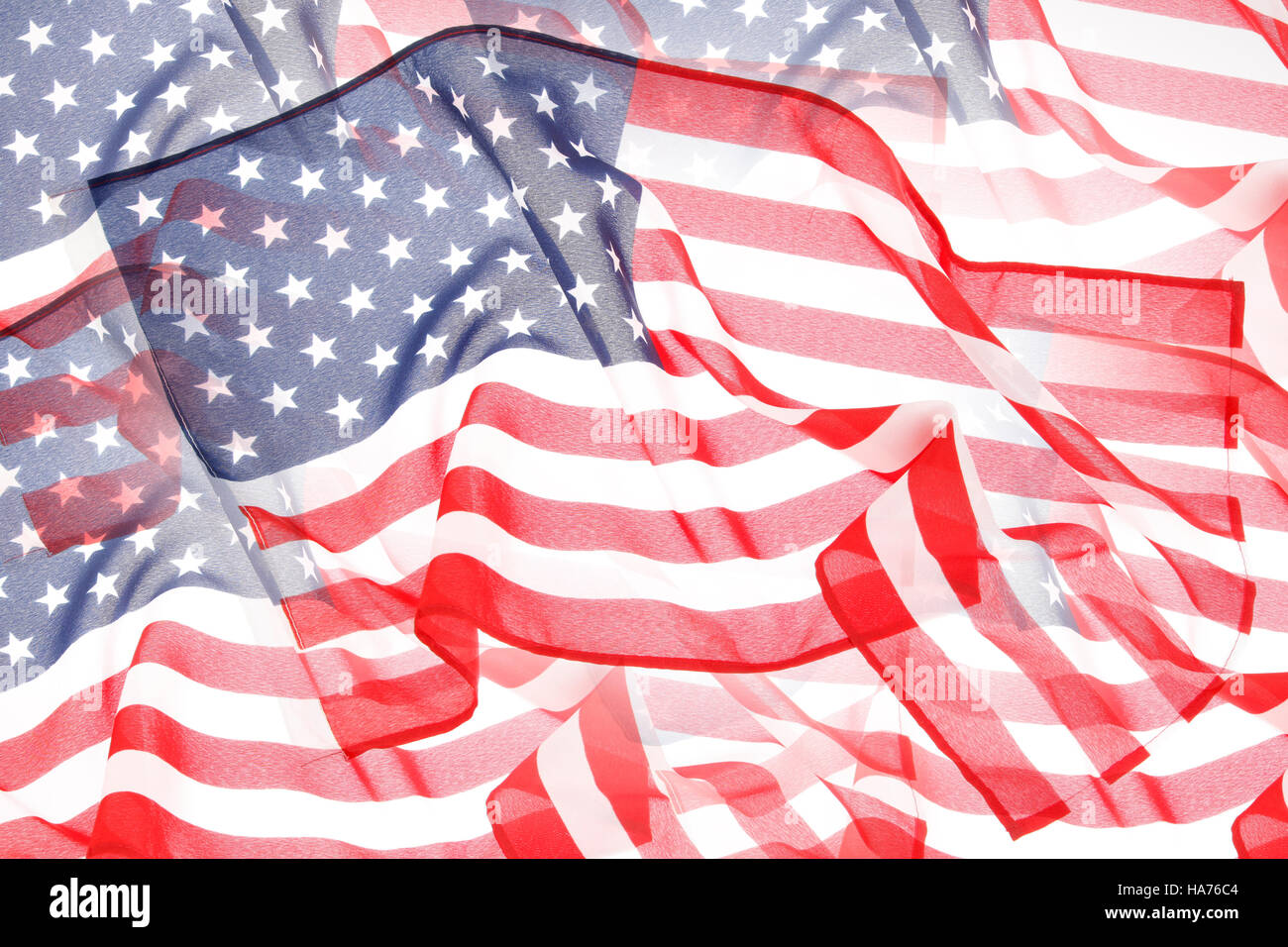 Multiple American flags overlapping Stock Photo Alamy