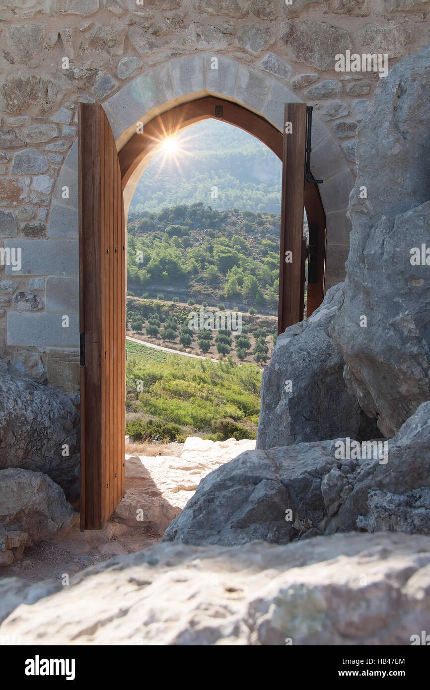 Looking through a gate Stock Photo Alamy