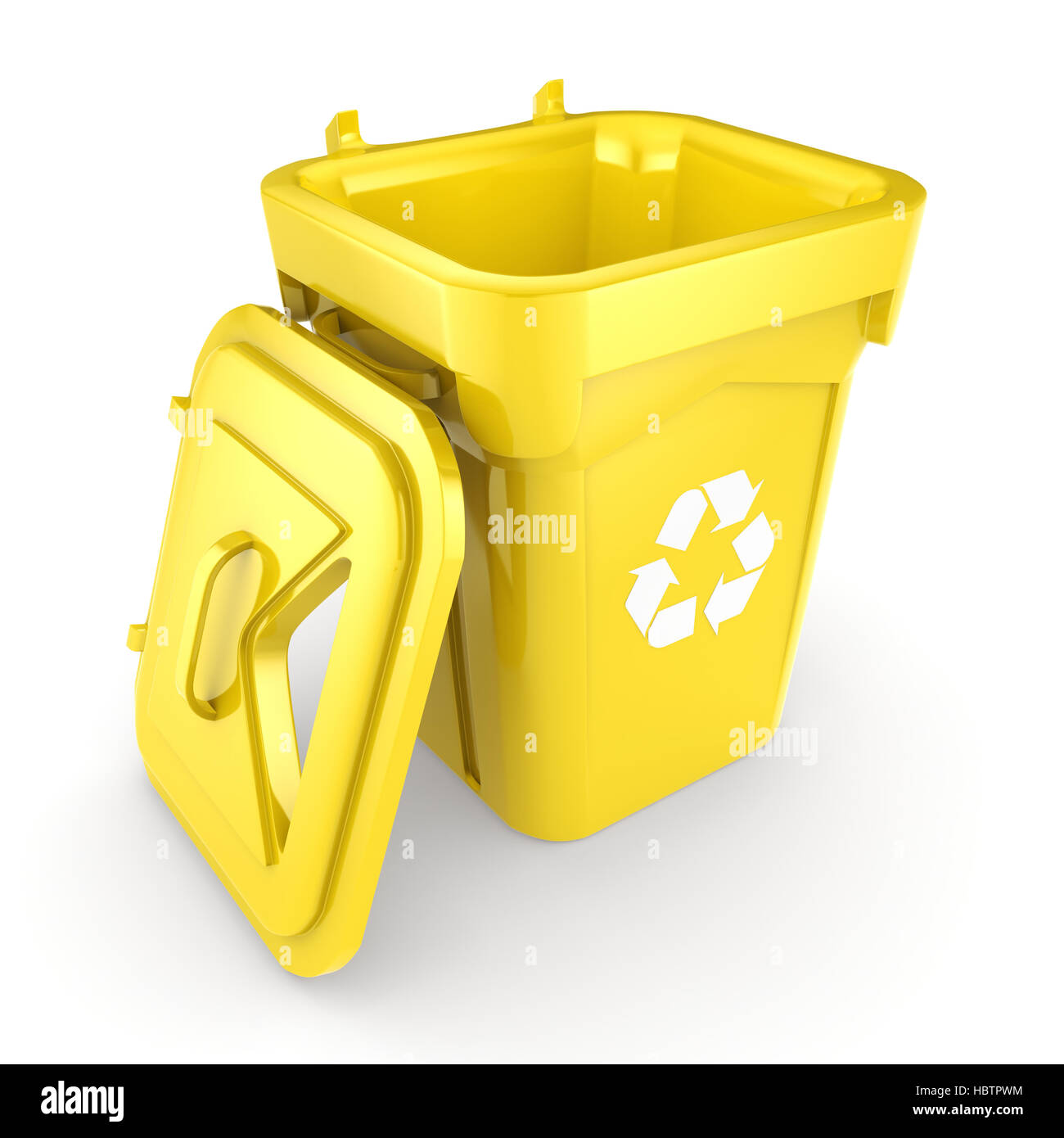 Yellow Recycling Bin Stock Photo Alamy