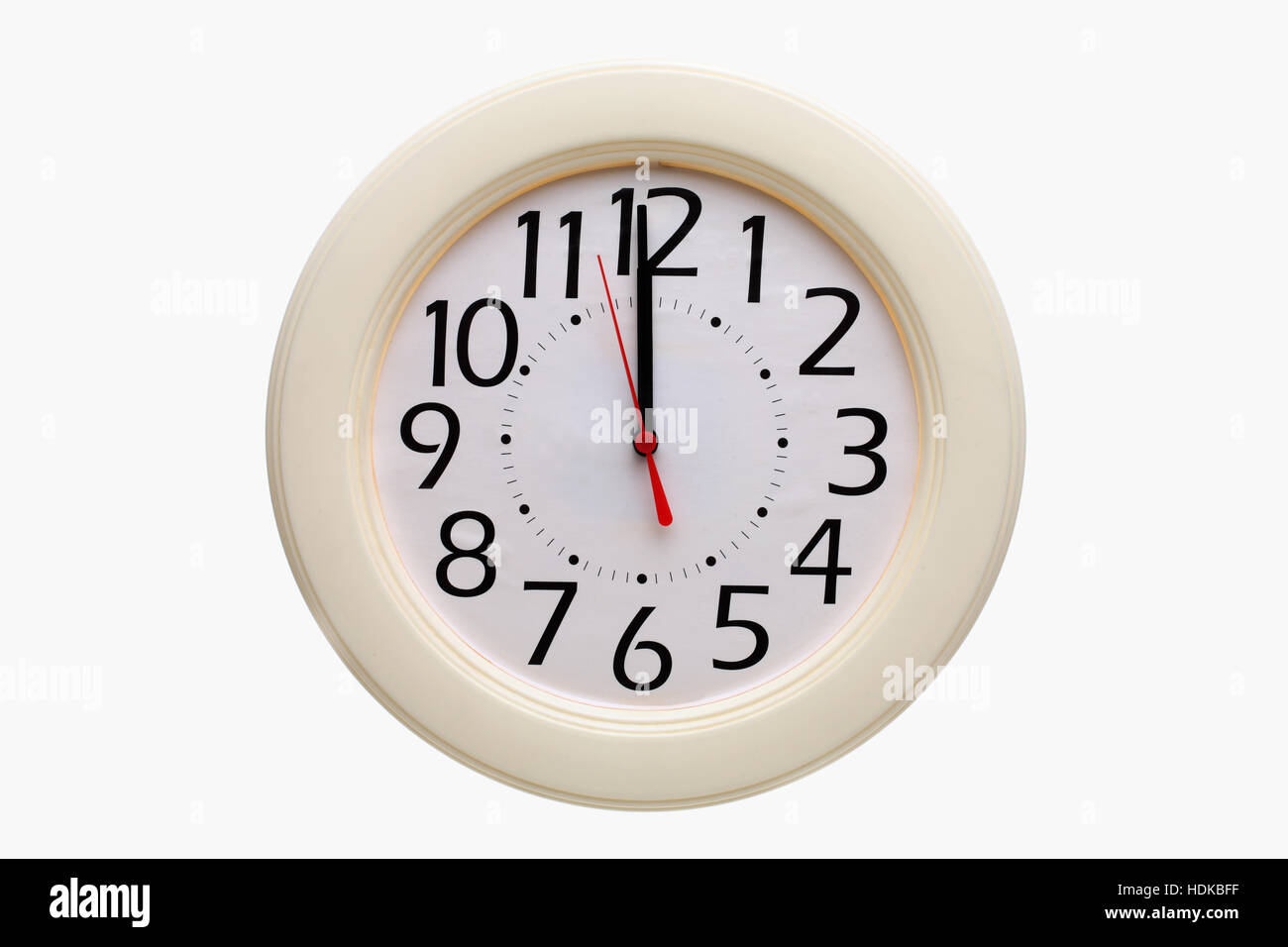 Analog wall clock 1200 o'clock Stock Photo Alamy