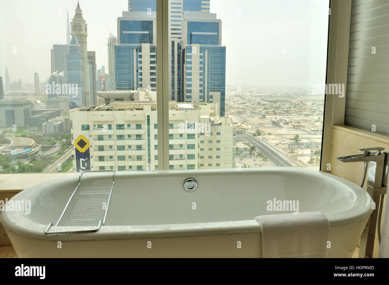 Bath with a view Dubai Stock Photo Alamy