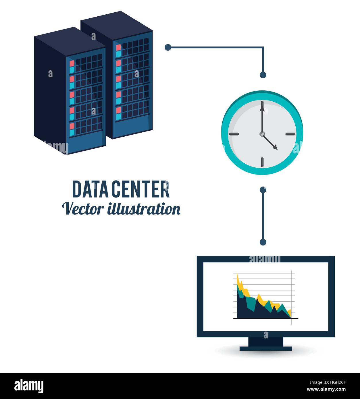 data center clock computer information transfer Stock Vector Image