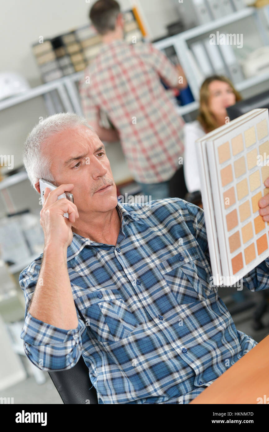 Ordering paint samples Stock Photo Alamy