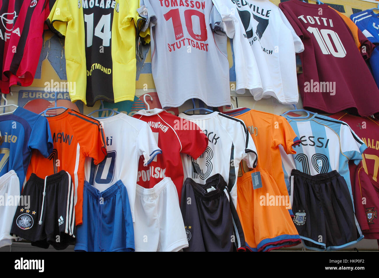 Soccer shirts for sale Stock Photo, Royalty Free Image 132634406 Alamy