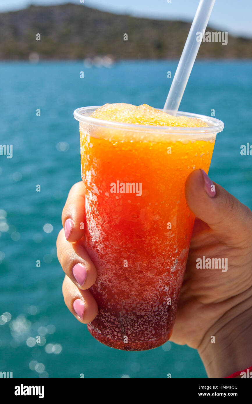 Frozen fruit drink Stock Photo Alamy