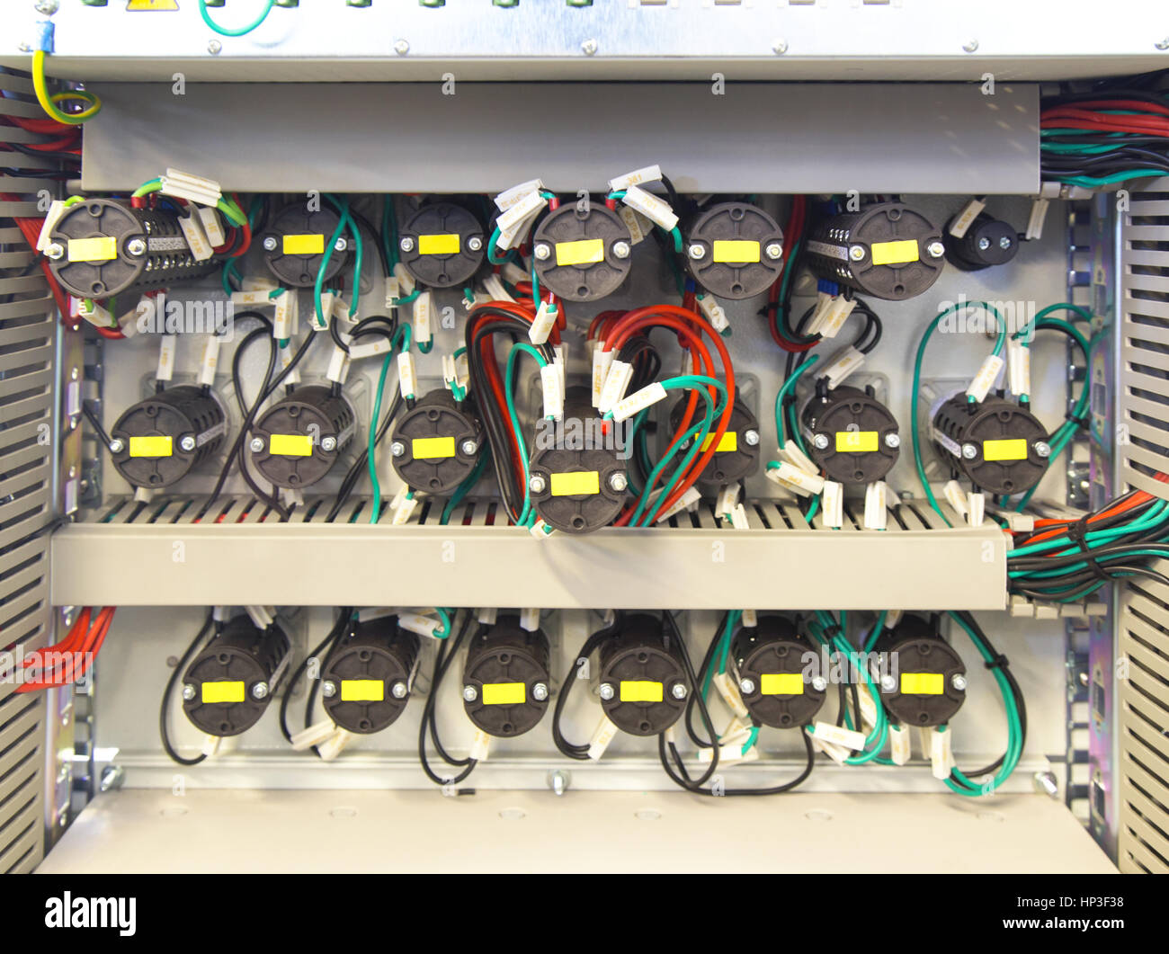 Electrical control panel inside view Stock Photo - Alamy