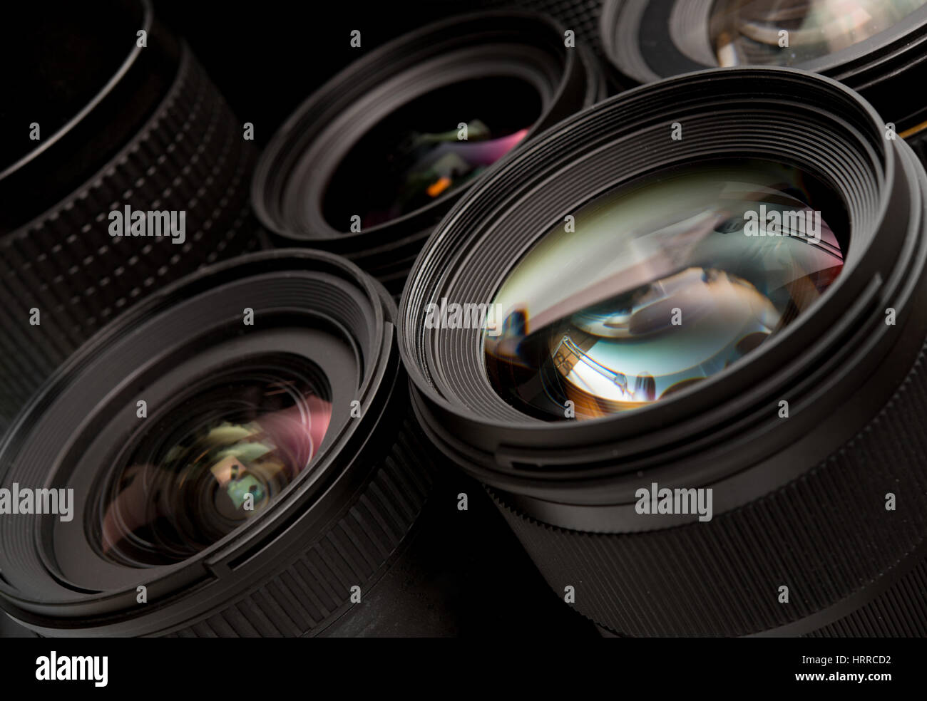 Interchangeable camera lenses Stock Photo Alamy