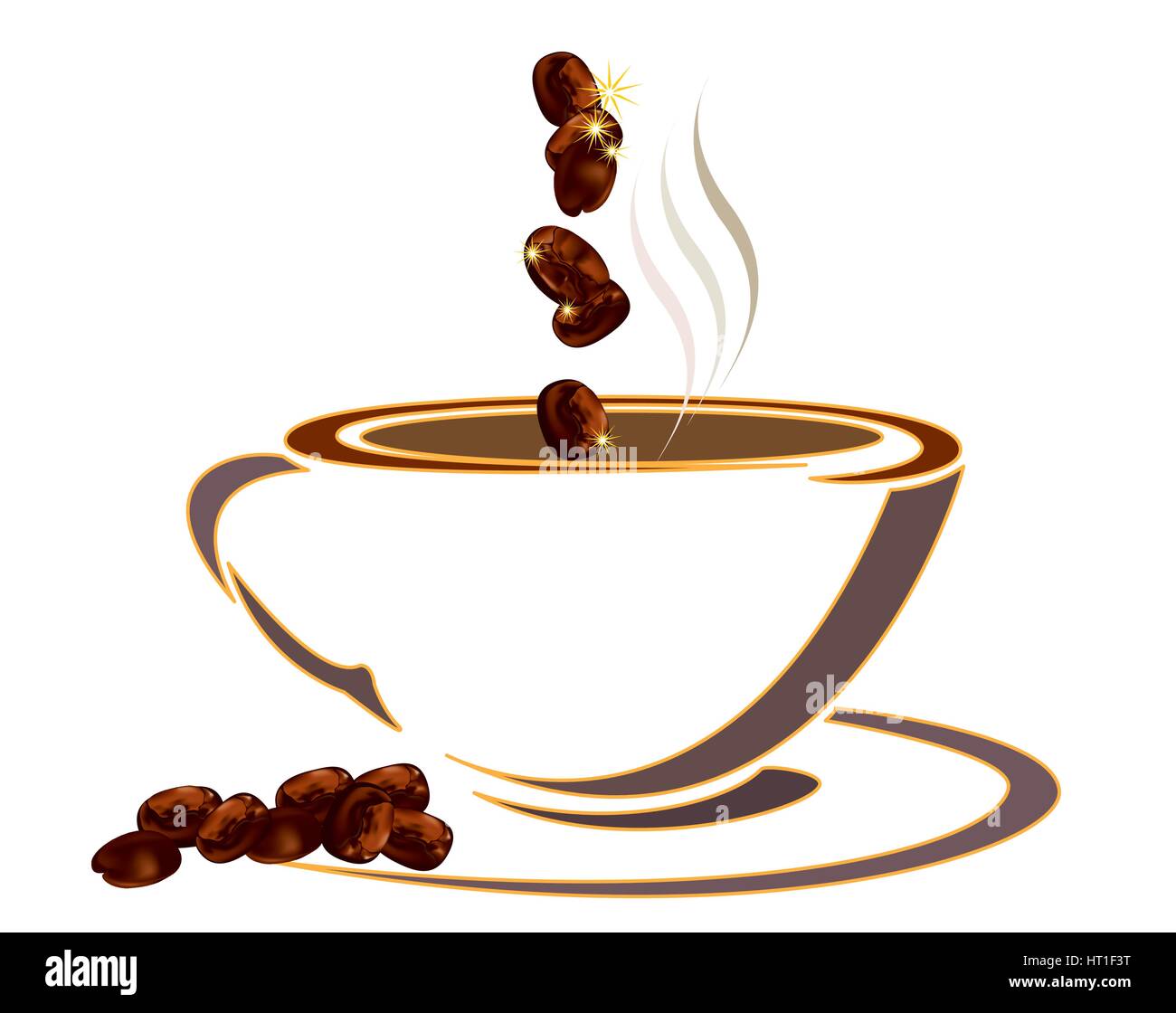 Coffee cup with beans Stock Vector Image & Art Alamy