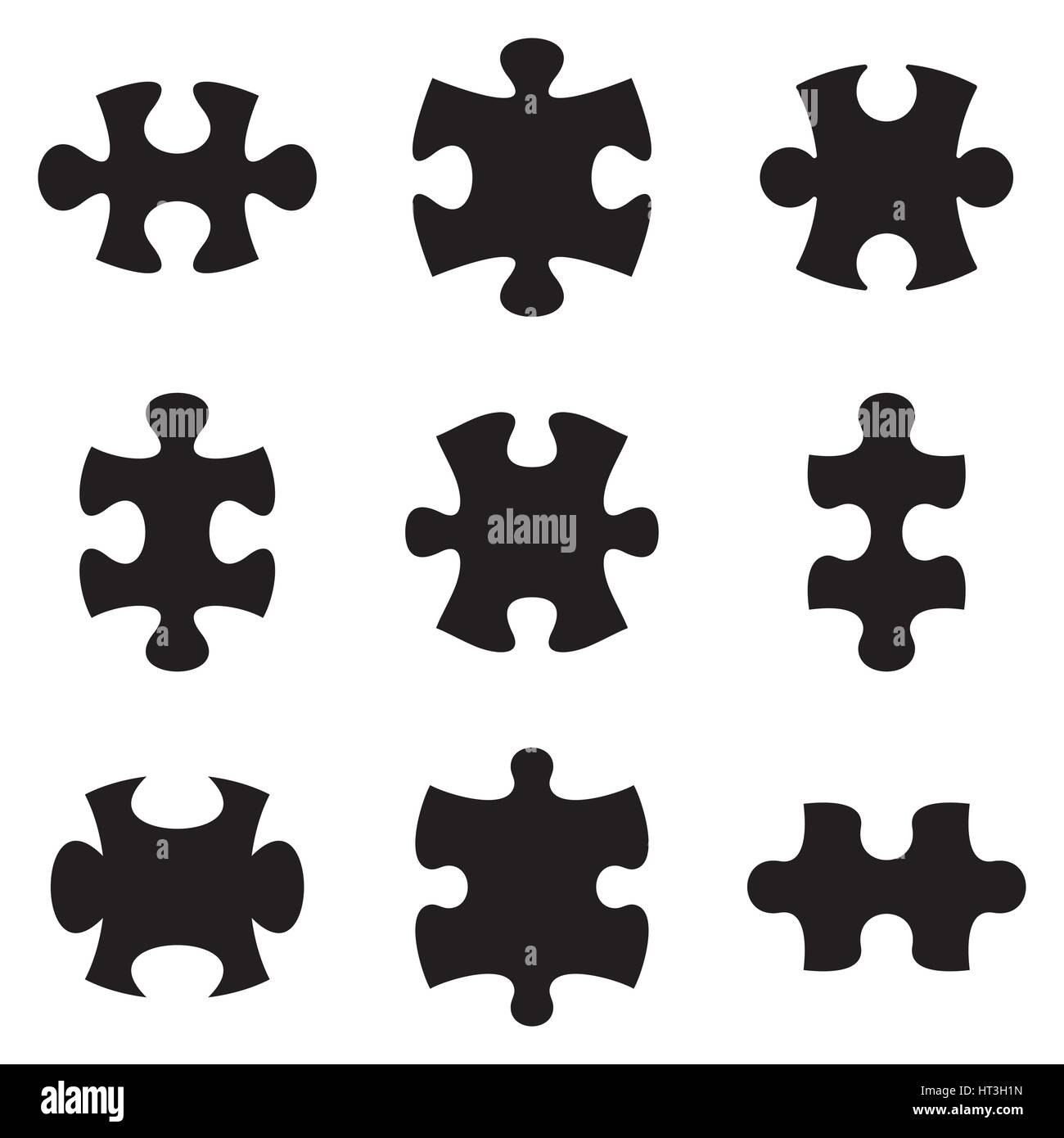 Black white jigsaw puzzle outline Stock Vector Images Alamy