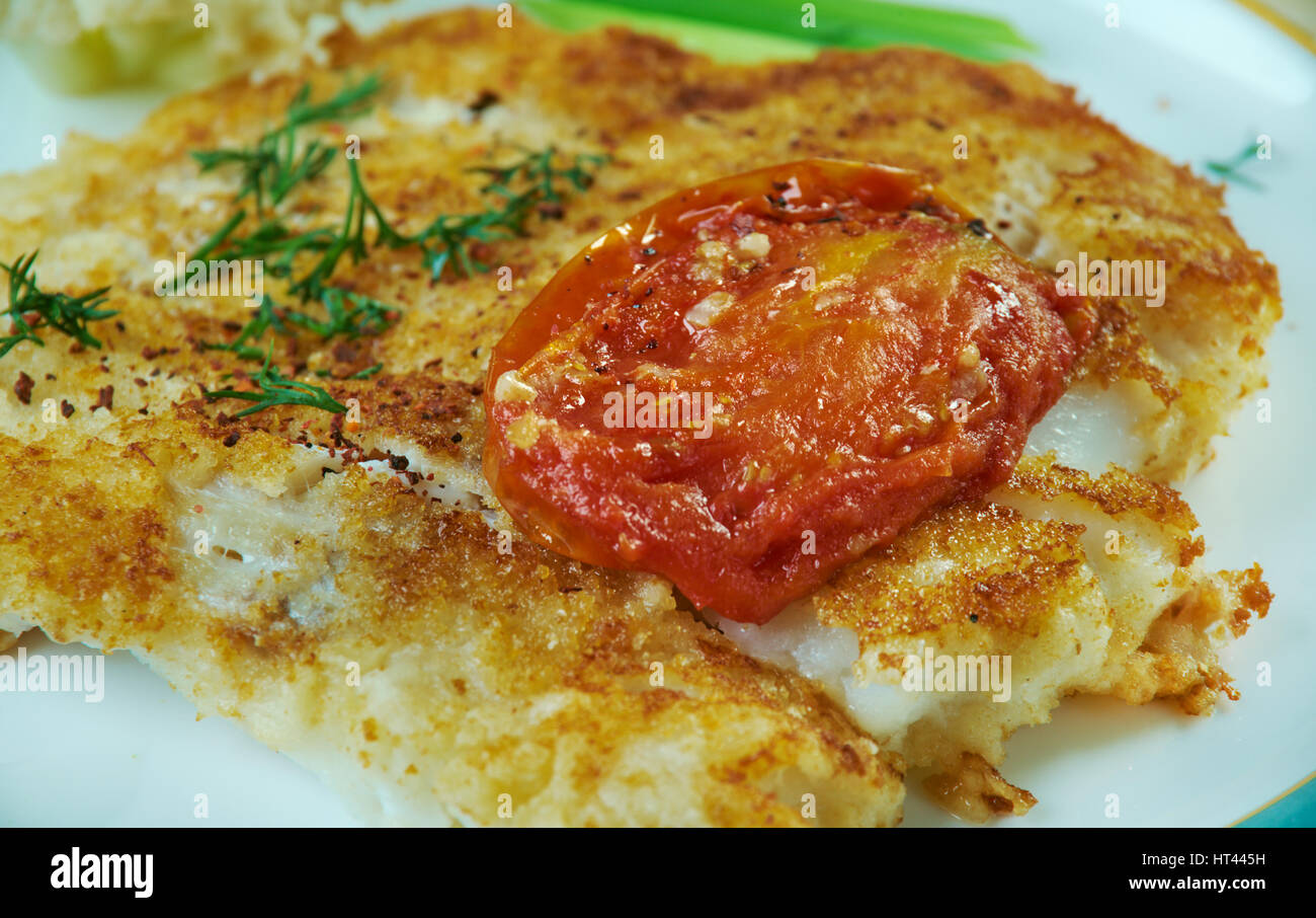 Broiled Cod with SunDried Tomatoes Stock Photo Alamy