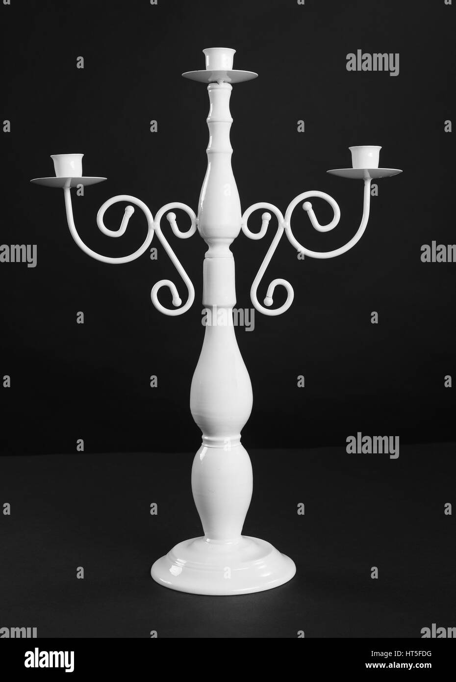 Antique white candlestick Stock Photo Alamy