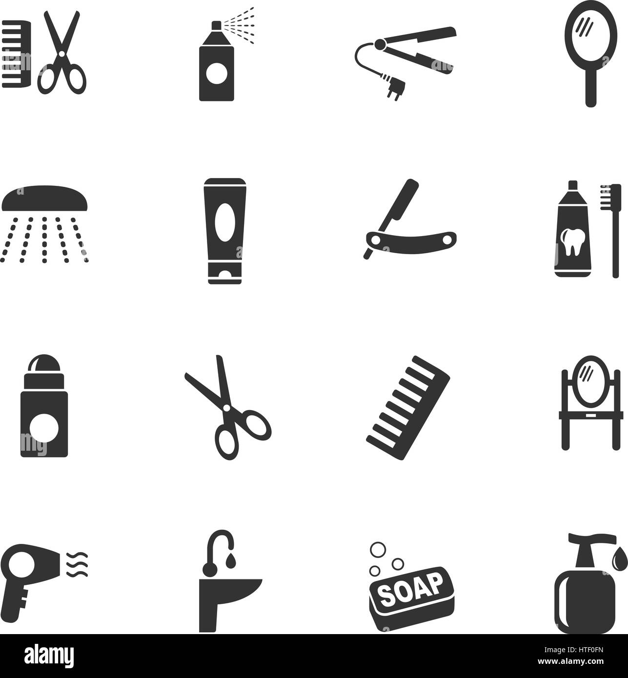 personal care web icons for user interface design Stock Vector Image