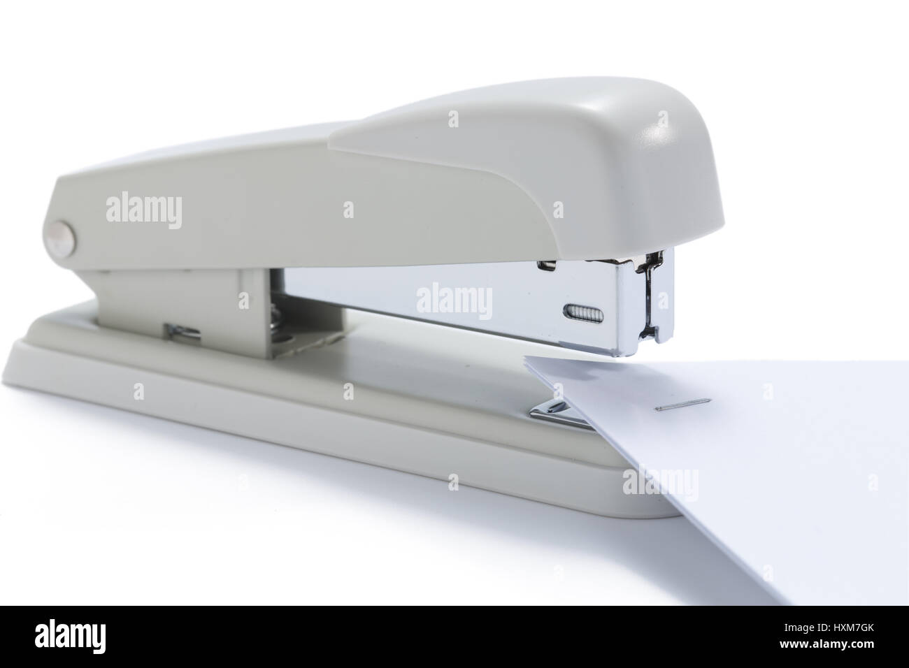 Stapler stapling paper Stock Photo Alamy