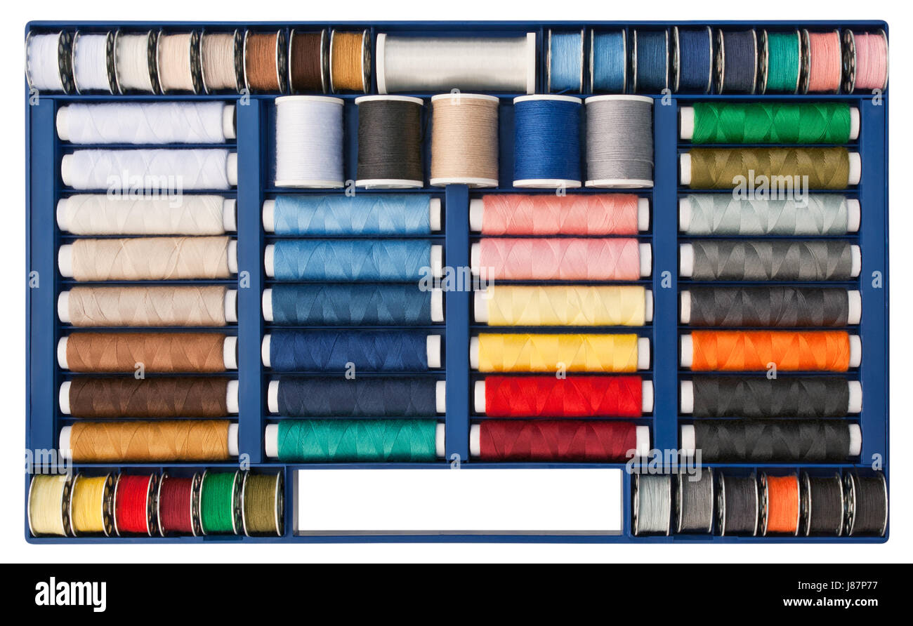 sewing thread set Stock Photo Alamy