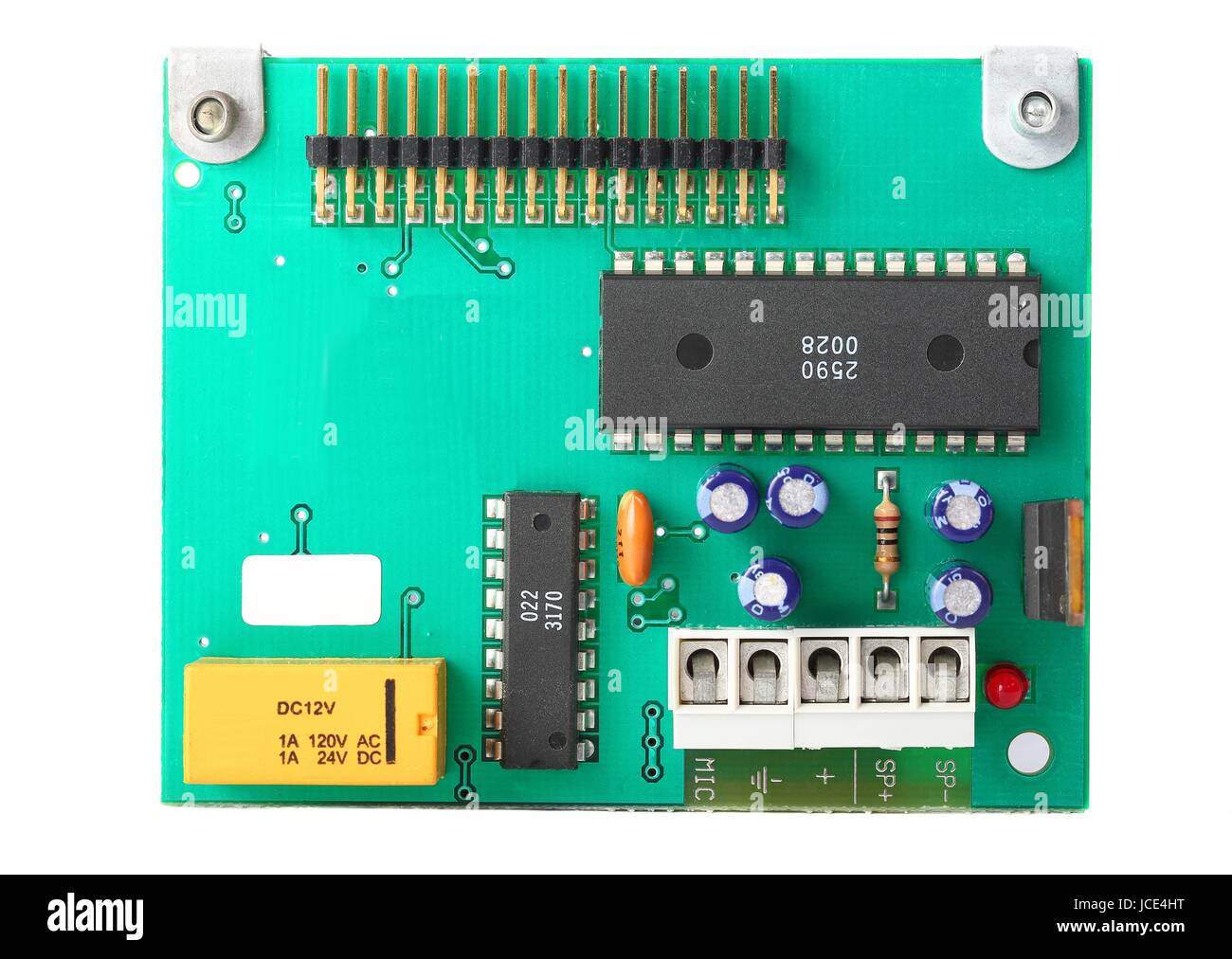Small circuit board with electronic components Stock Photo Alamy