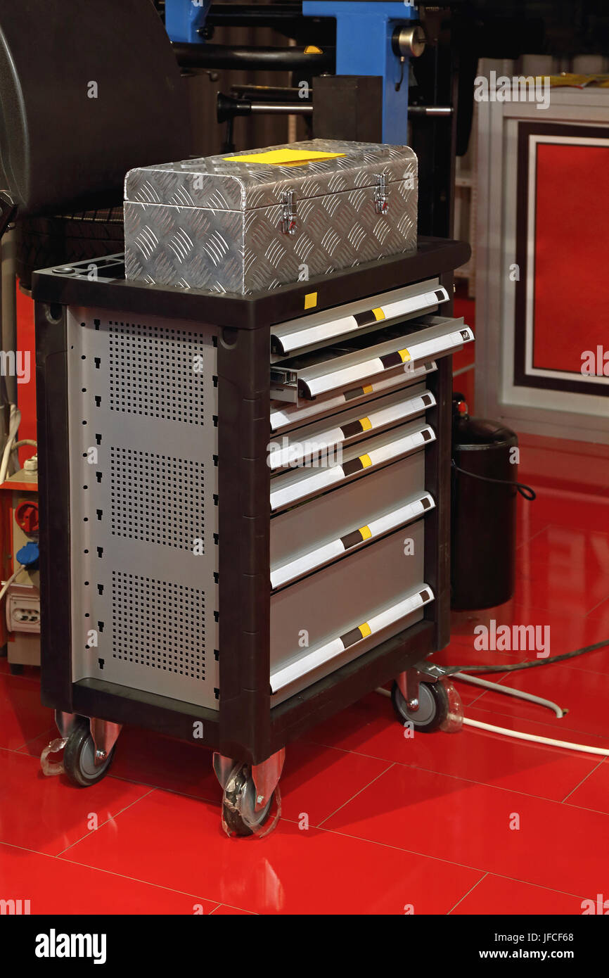 Garage Tool Boxes Stock Photo Alamy