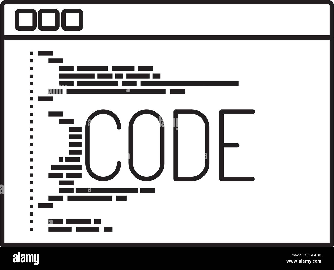 monochrome silhouette of programming window with script of code Stock Vector Image & Art Alamy