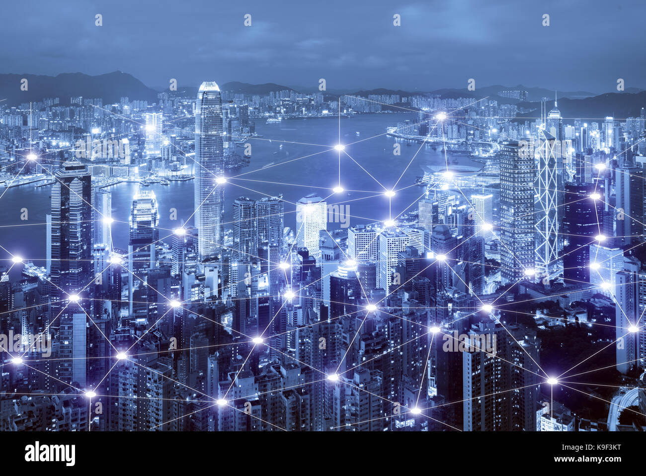 Network business connection system on Hong Kong smart city scape in