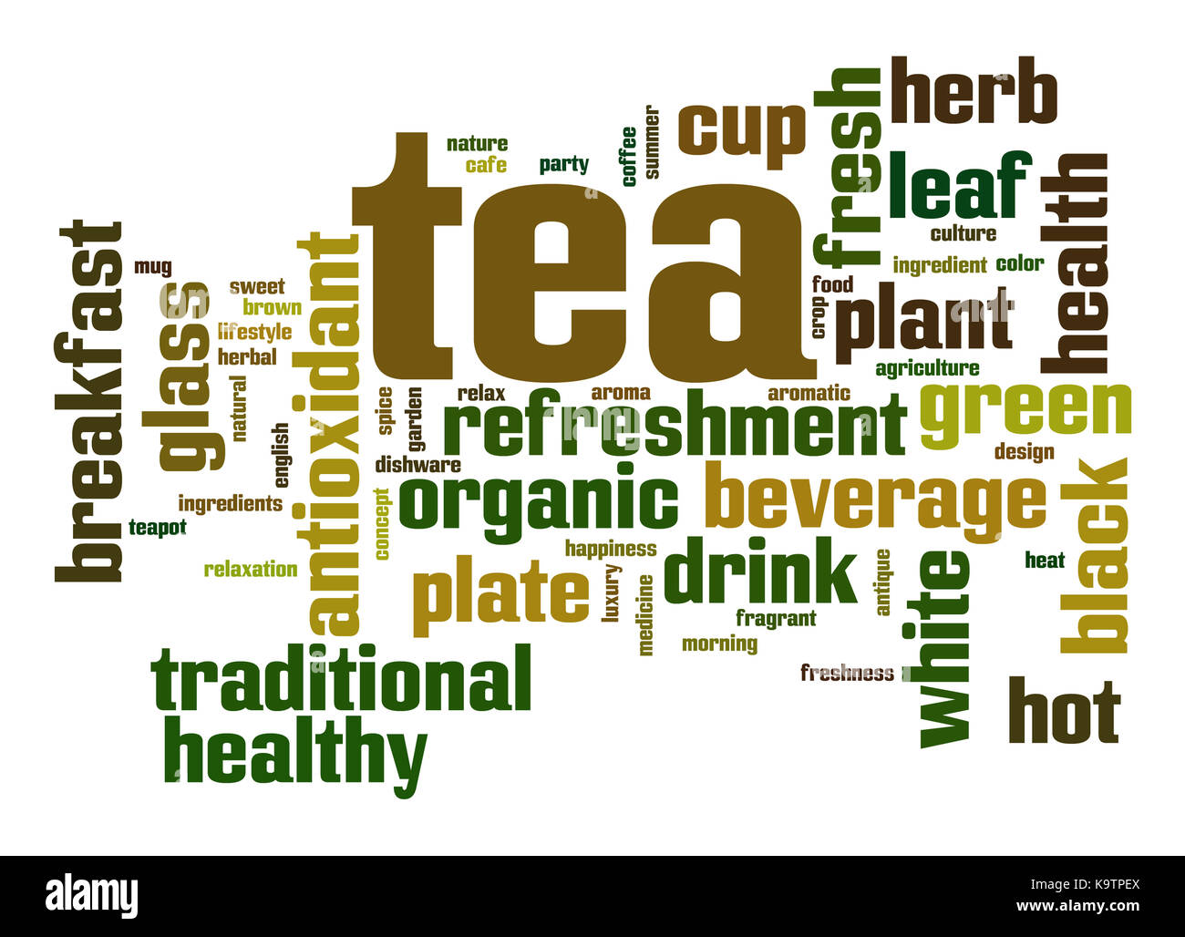 Tea word cloud Stock Photo Alamy