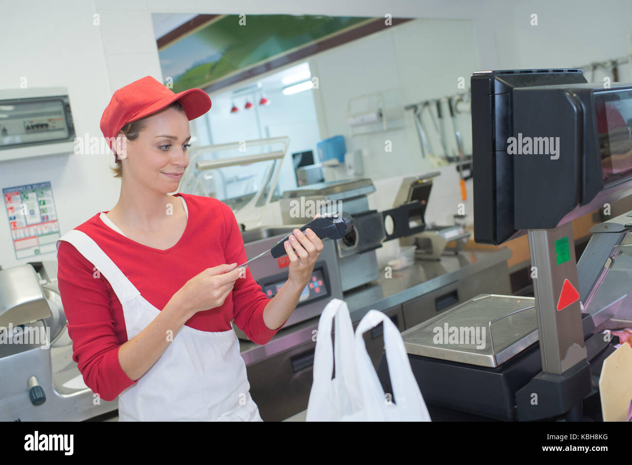 the meat processing station Stock Photo Alamy