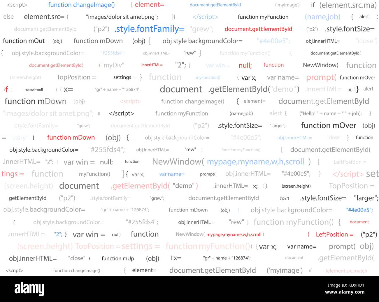 Software web design white background. Site developer javascript