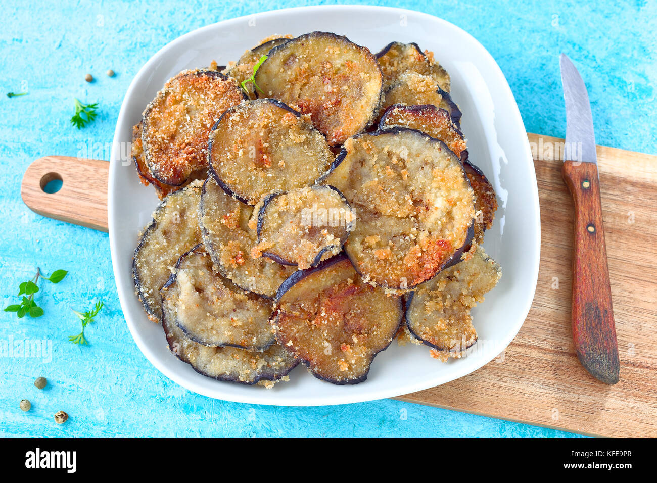 Fried eggplant chips Stock Photo Alamy