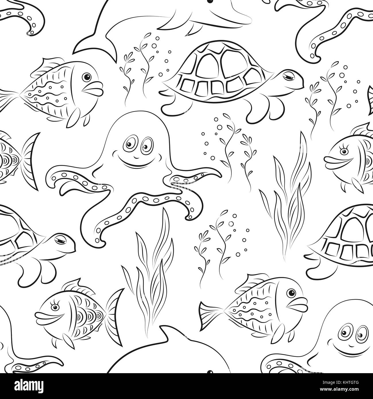 Sea creatures Black and White Stock Photos & Images Alamy