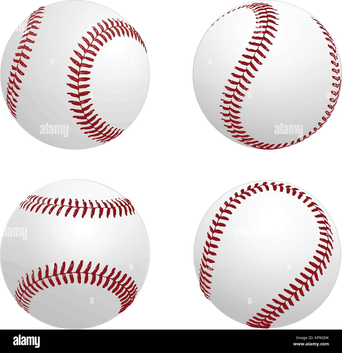 baseball ball,four views vector illustration Stock Vector Image & Art