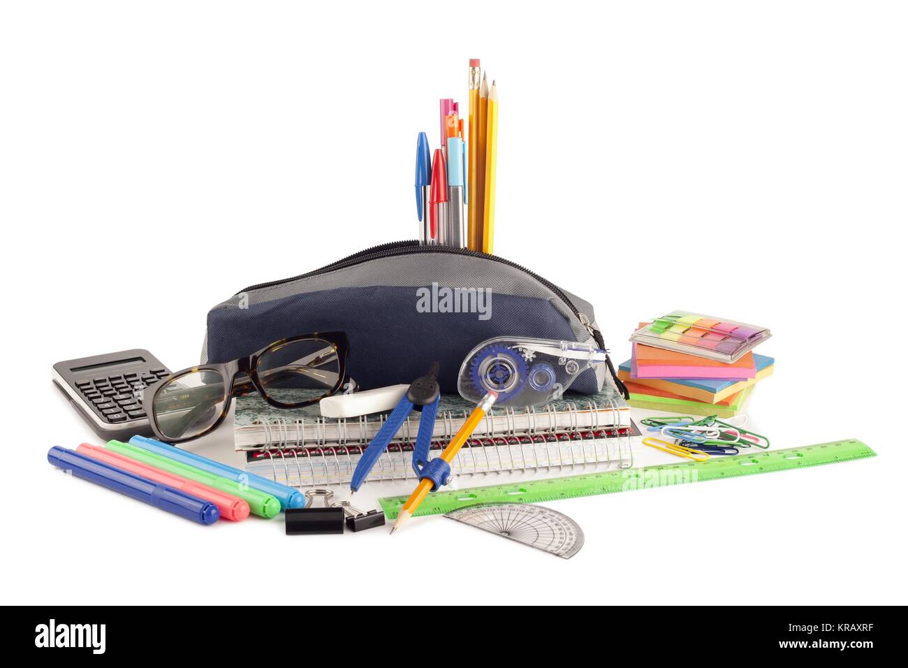 assorted school materials Stock Photo Alamy