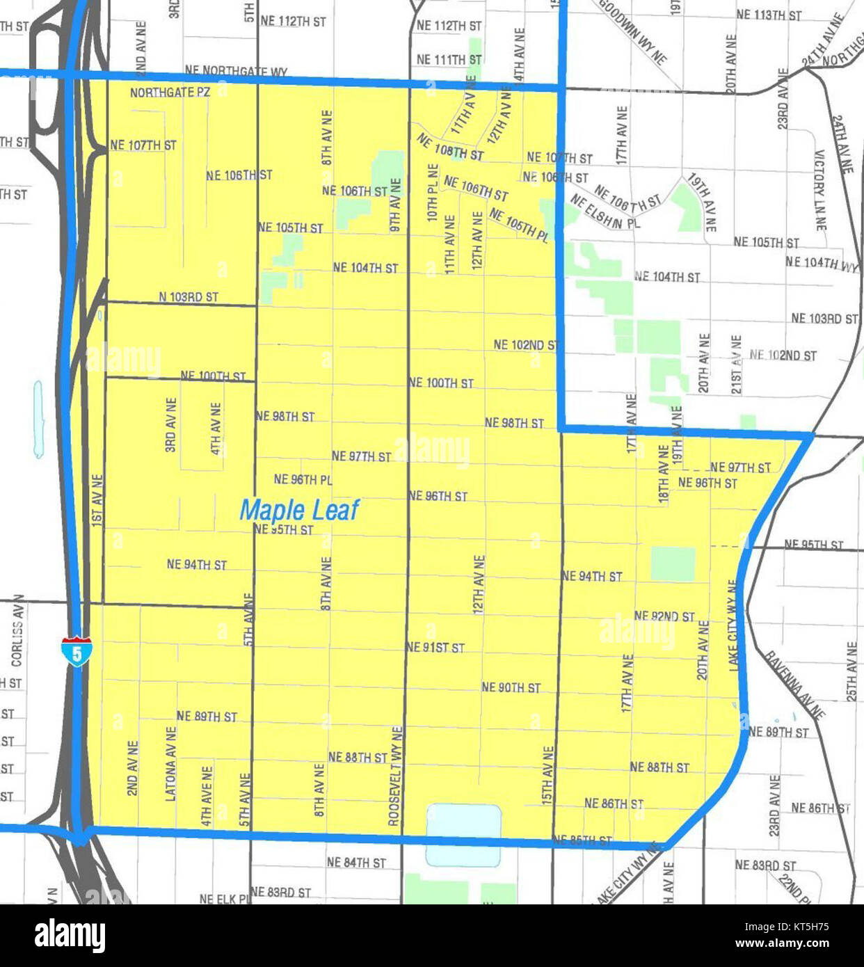 Seattle Maple Leaf map Stock Photo Alamy