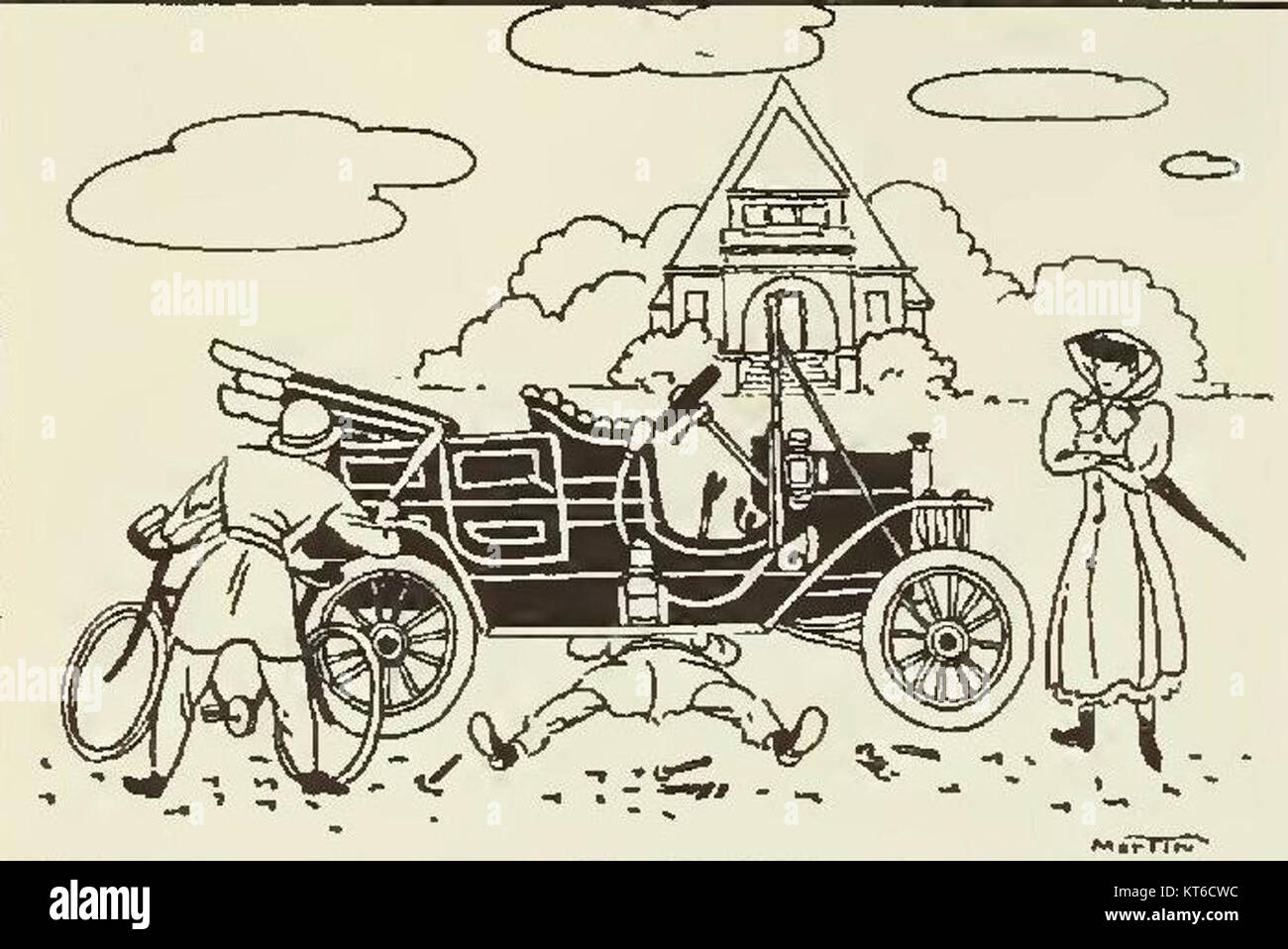 Wilmette early automobile sketch Stock Photo Alamy