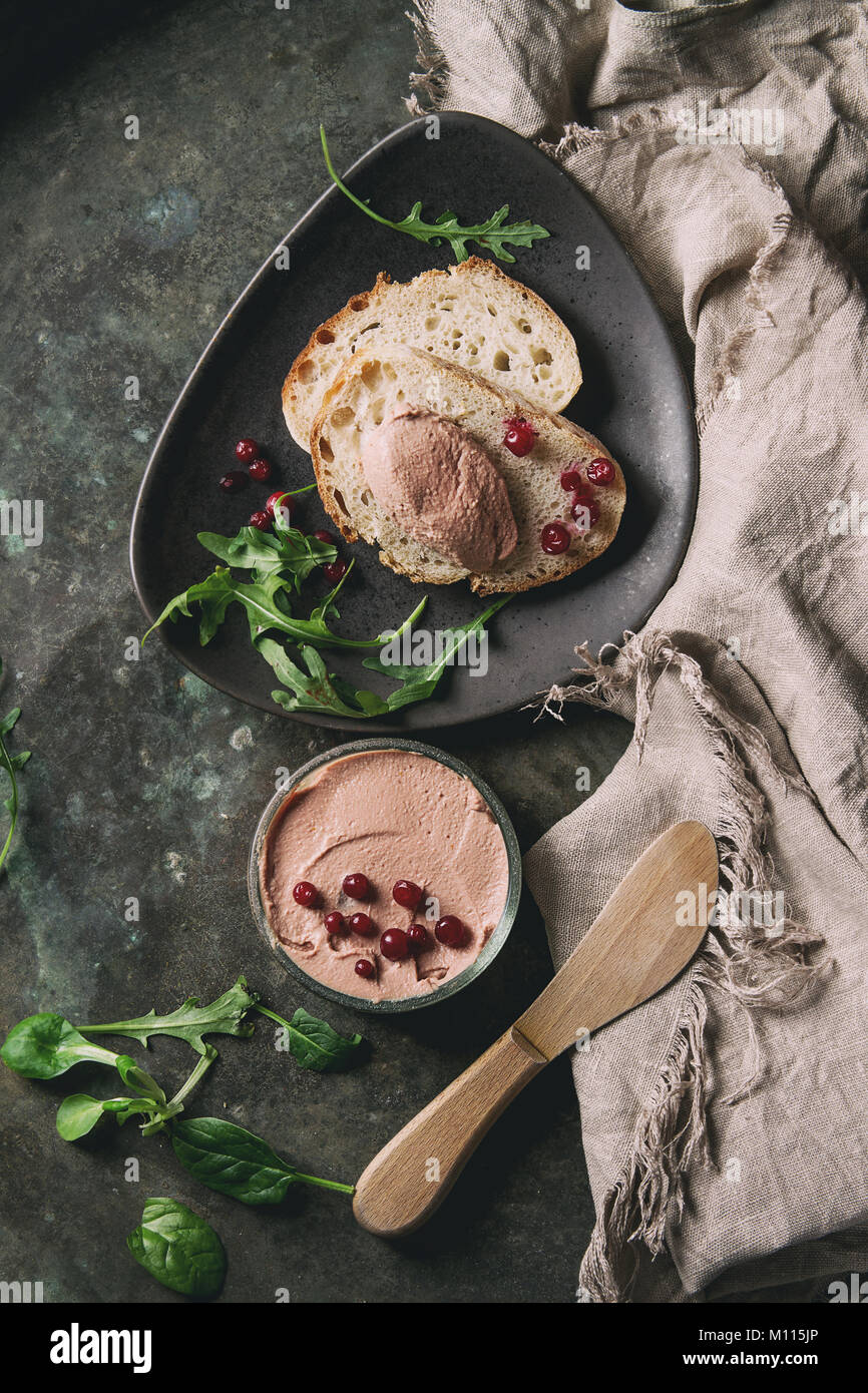Liver paste with bread Stock Photo Alamy