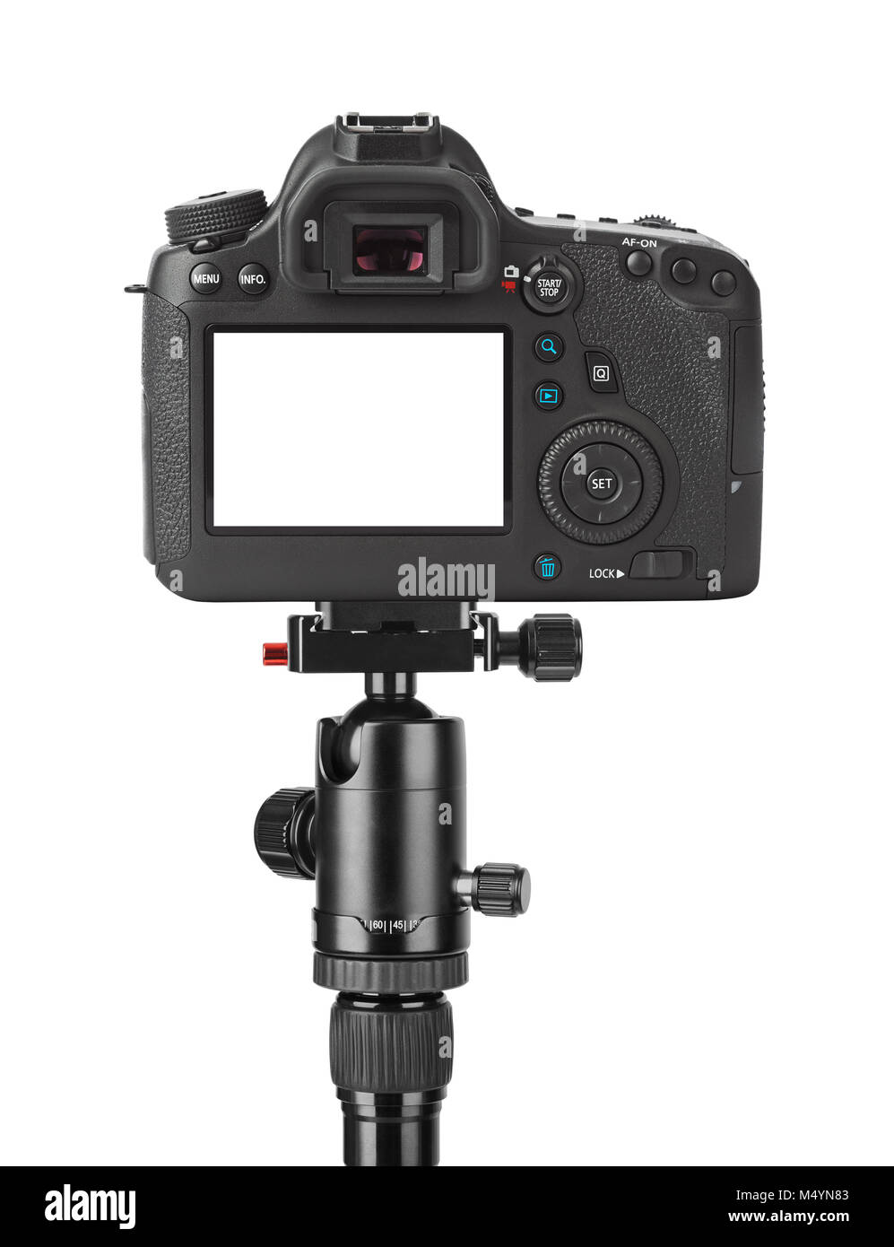 Camera on tripod Stock Photo Alamy