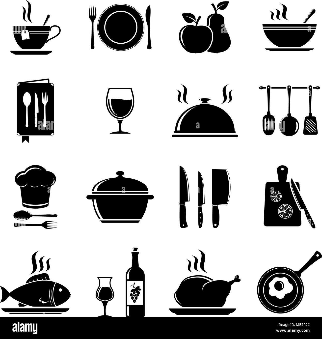 Vector kitchen tools icons set Stock Vector Image & Art Alamy