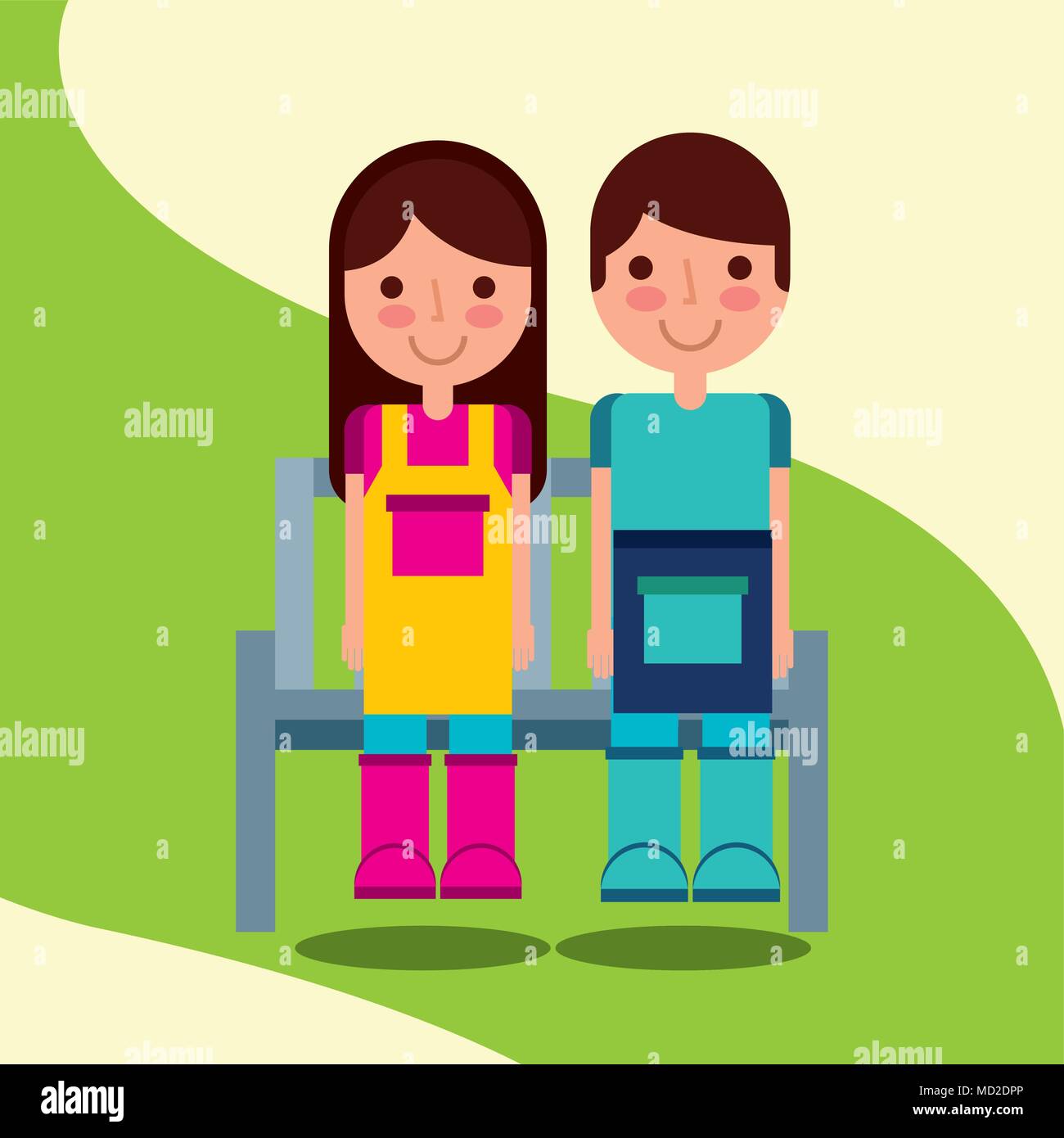 boy and girl gardeners Stock Vector Image & Art Alamy
