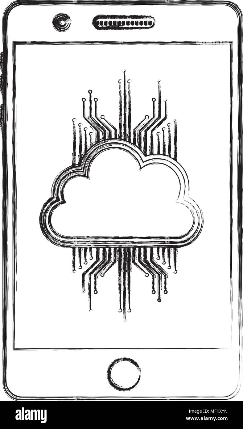 smartphone cloud computing storage data circuit Stock Vector Image