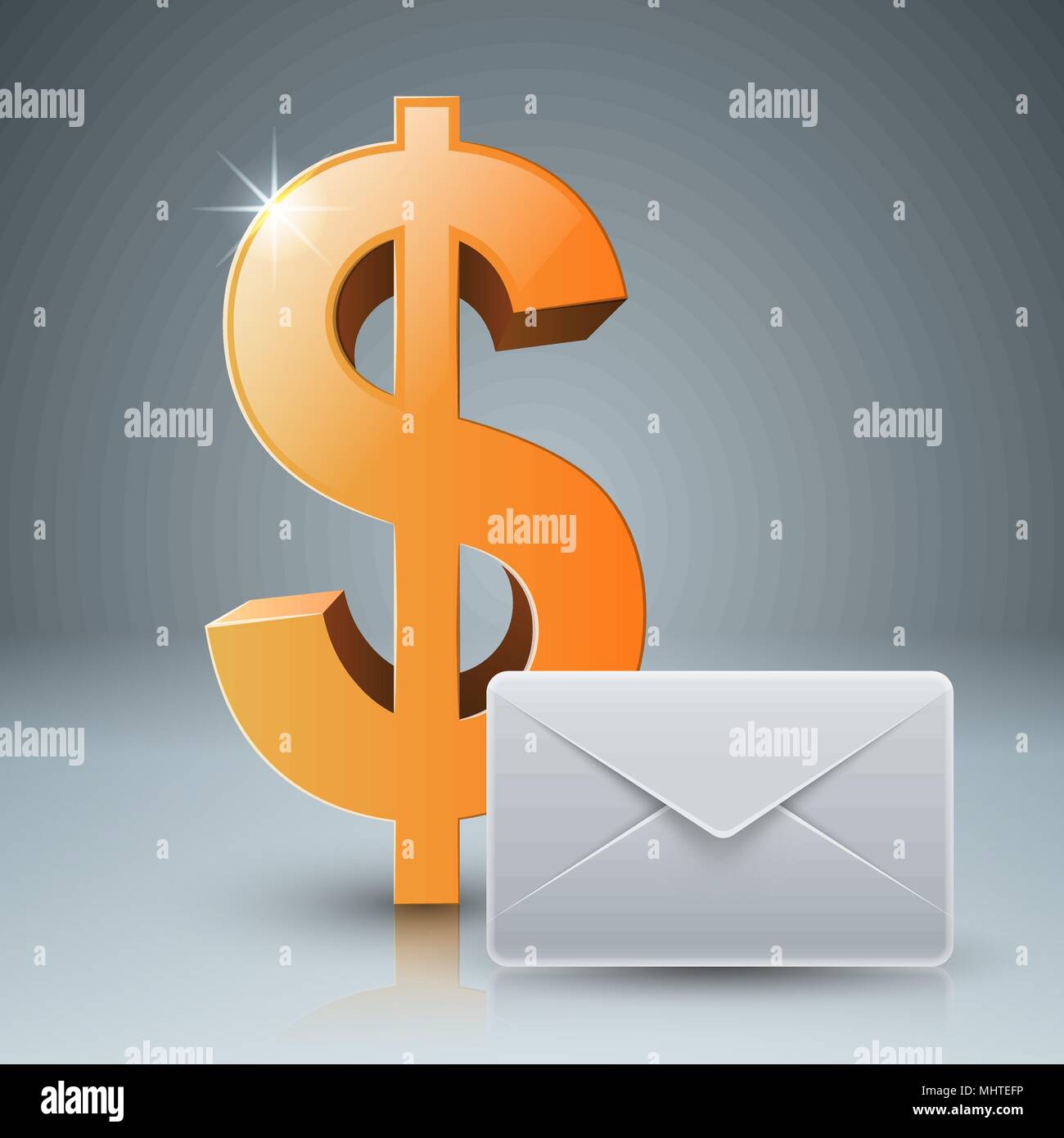 Dollar, envelope, mail, email icon Stock Vector Image & Art Alamy
