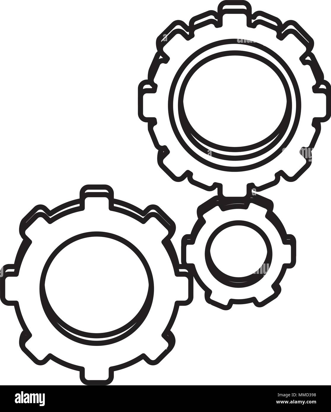 line technical gear process engineering industry Stock Vector Image