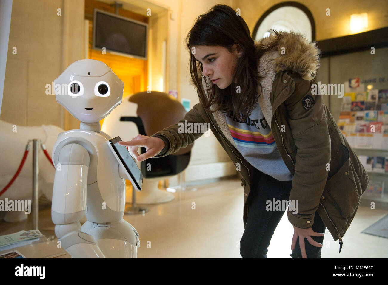 Pepper the robot girl hires stock photography and images Alamy