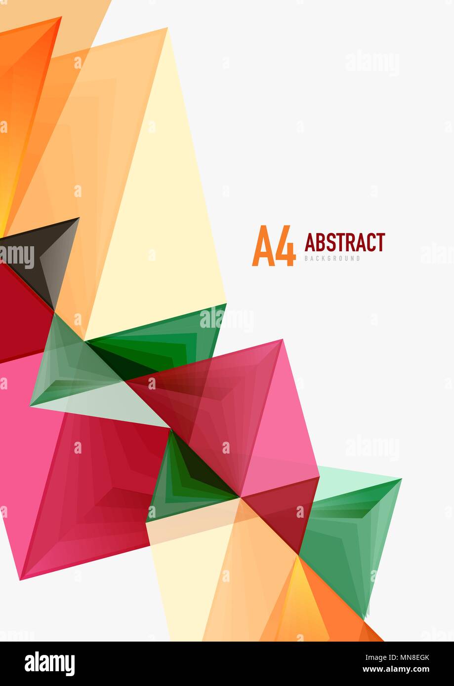 Triangular low poly vector a4 size geometric abstract template. Triangular low poly vector a4