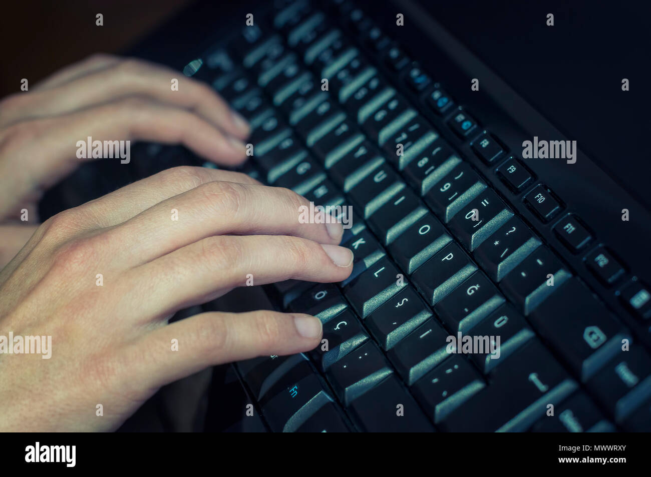 Using Computer Keyboard Stock Photo Alamy