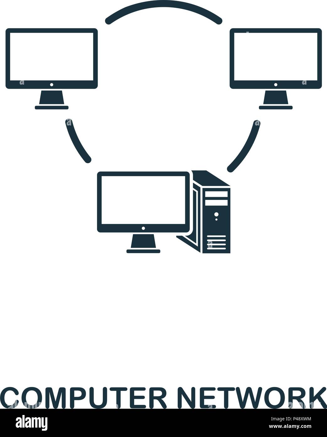 Computer Network icon. Line style icon design. UI. Illustration of