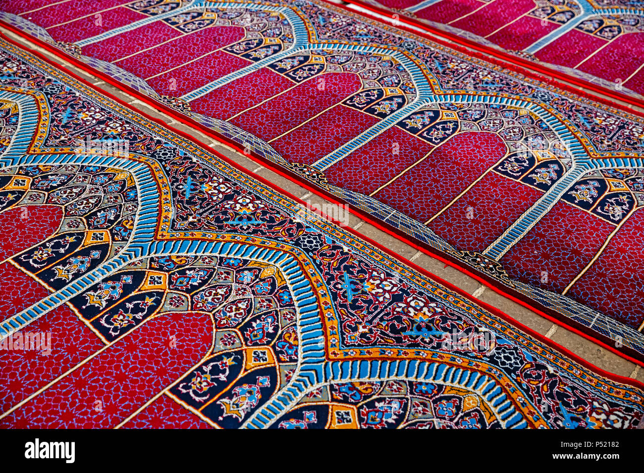 Mosque prayer carpets Stock Photo Alamy