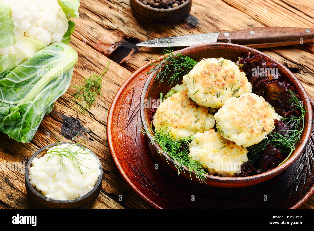 Healthy fried vegetable rissole with cabbage.Vegetarian rissole Stock