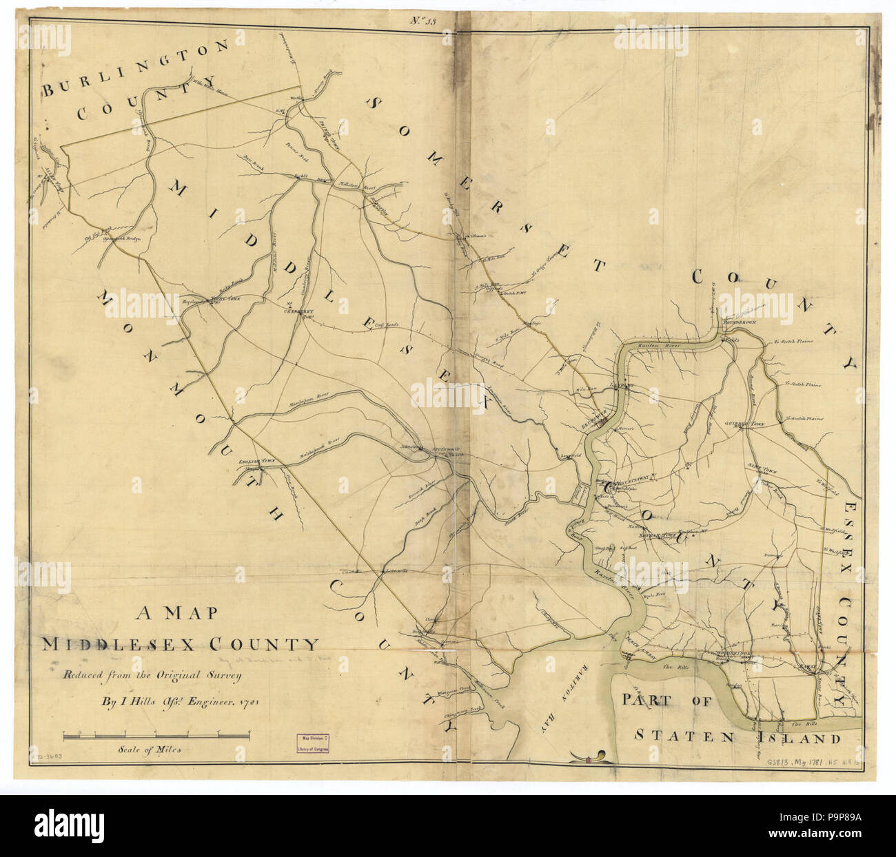 A map, Middlesex County Stock Photo Alamy