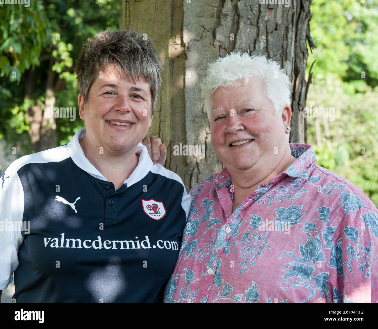 Val McDermid with her partner Jo Sharp Stock Photo Alamy