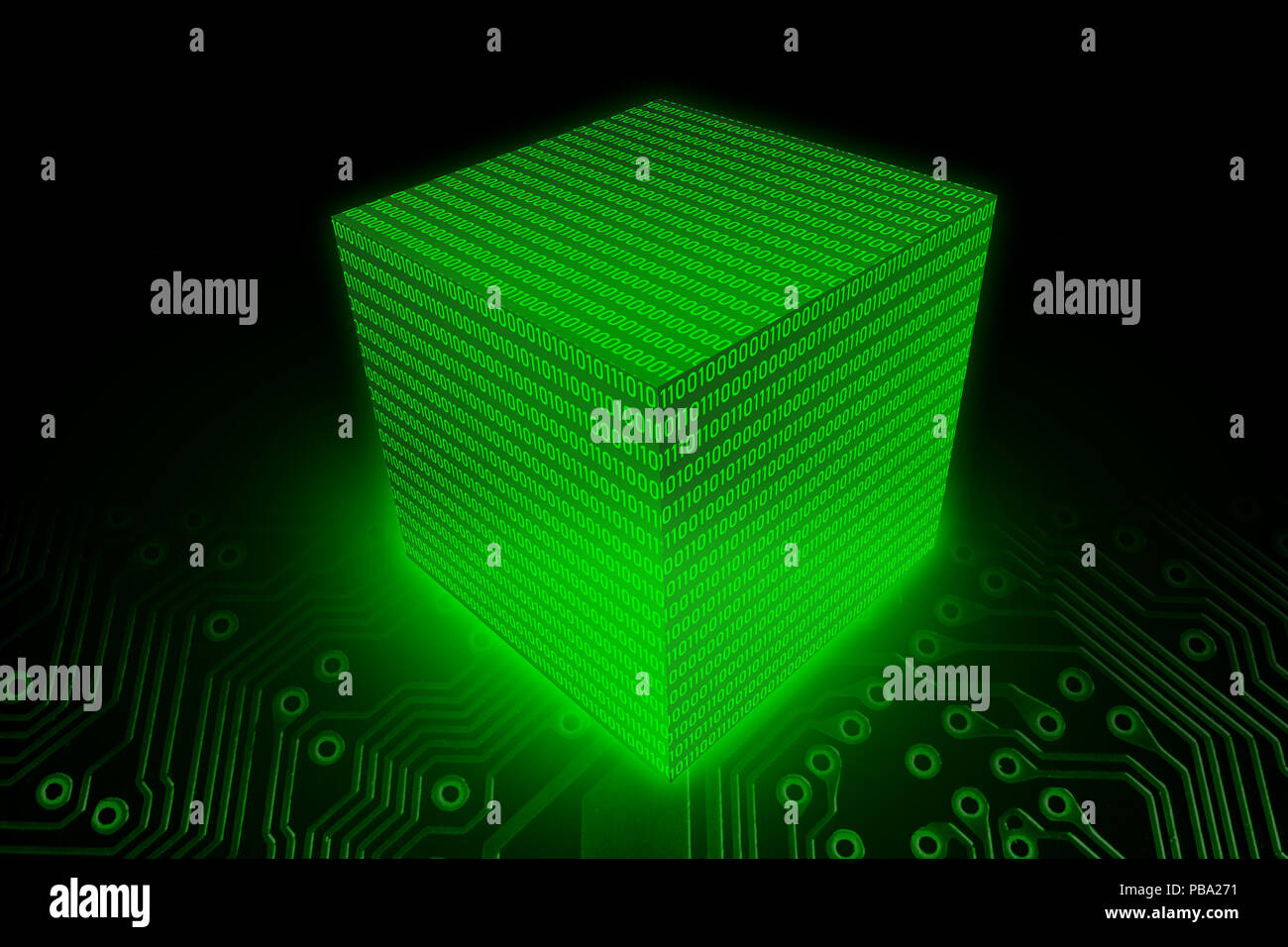Data Block Cube of Binary digit (Bit) code, Digital computer data