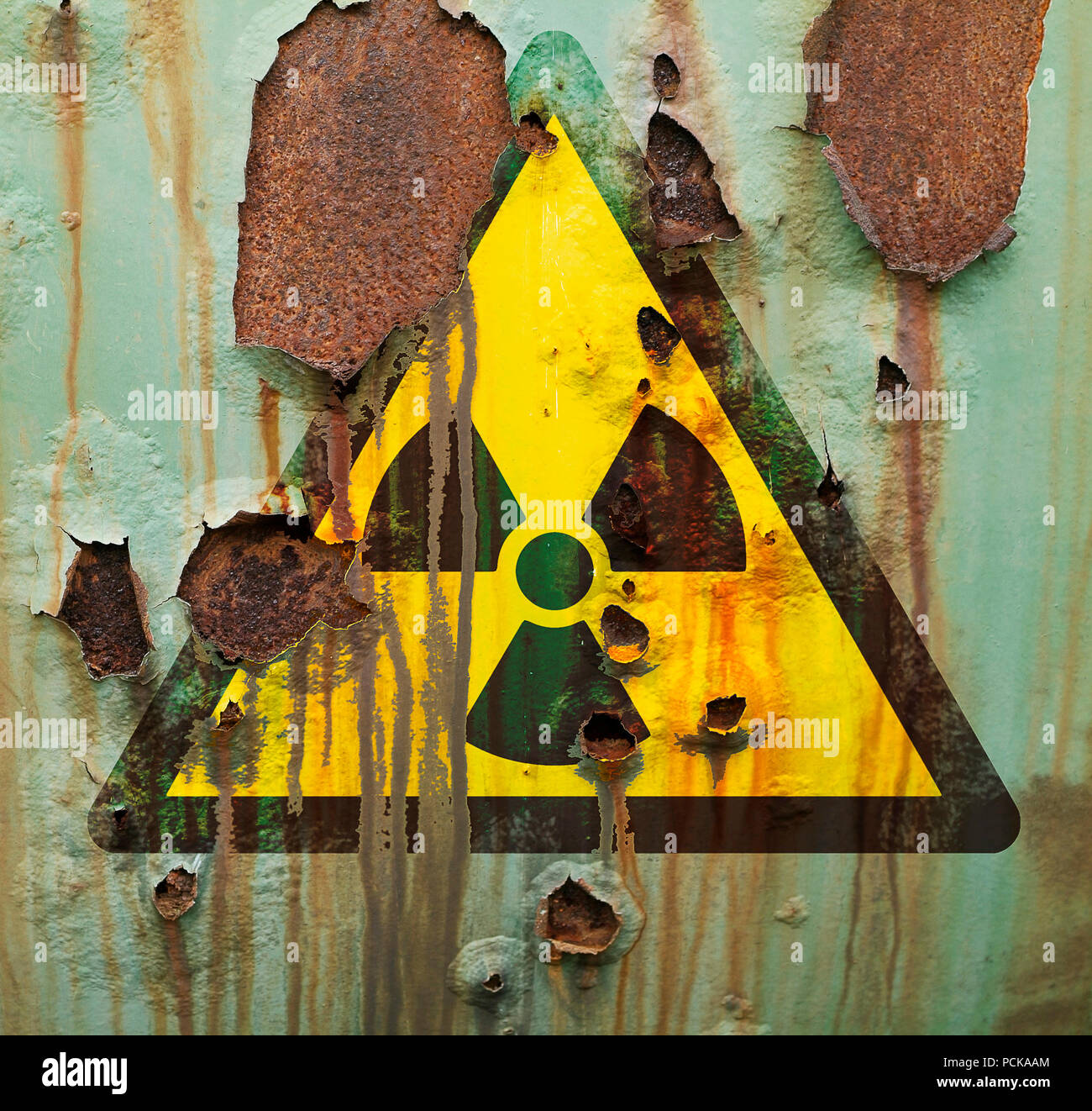 rusted,danger sign,nuclear waste,radioactivity Stock Photo Alamy