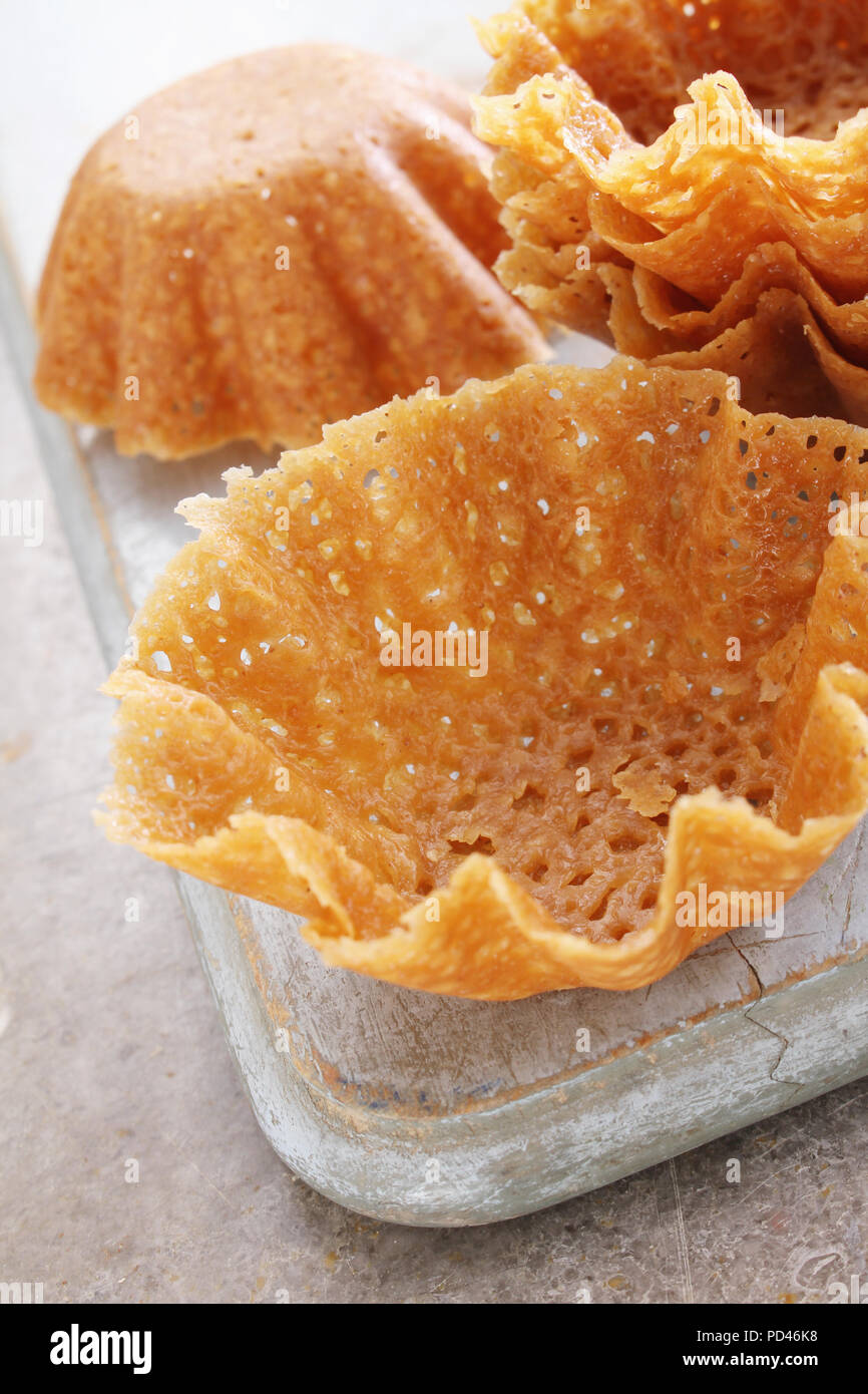 brandy snap baskets Stock Photo Alamy