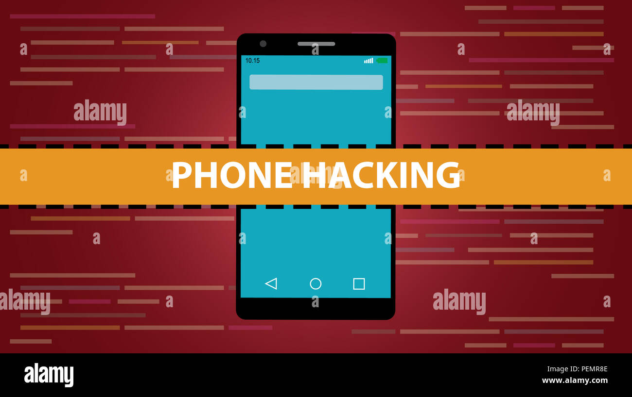phone hacking concept with smartphone and programming hack script code